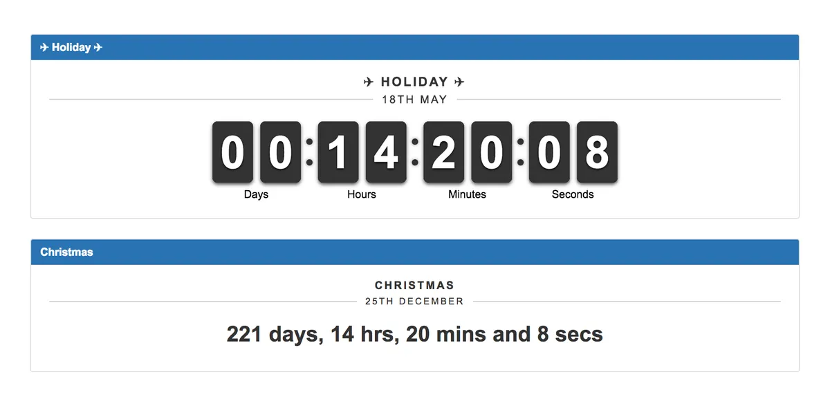 Countdown Gadget — screenshot from the Atlassian Marketplace listing