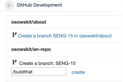 Create GitHub Branches from Jira for Atlassian — screenshot