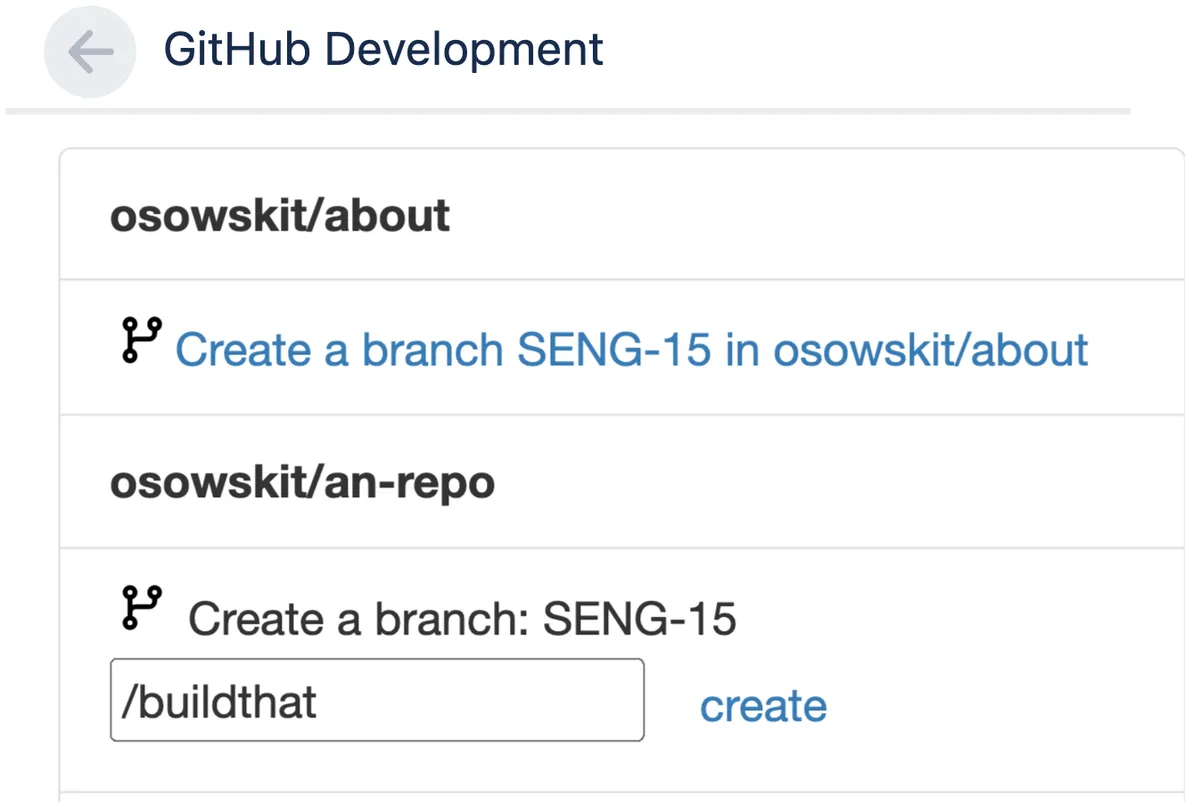 Create GitHub Branches from Jira — screenshot from the Atlassian Marketplace listing