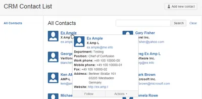 CRM Suite: Contact List for Confluence for Atlassian — screenshot