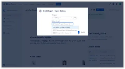 Crystal Export - for Confluence for Atlassian — screenshot