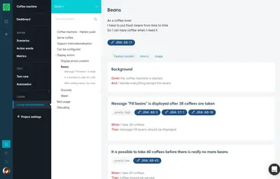 CucumberStudio - BDD & Test Management for Atlassian — screenshot