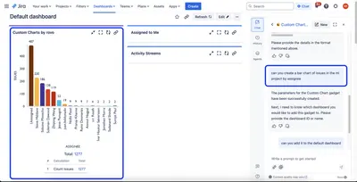 Custom Charts Assistant - Tempo AI Agent for Atlassian — screenshot