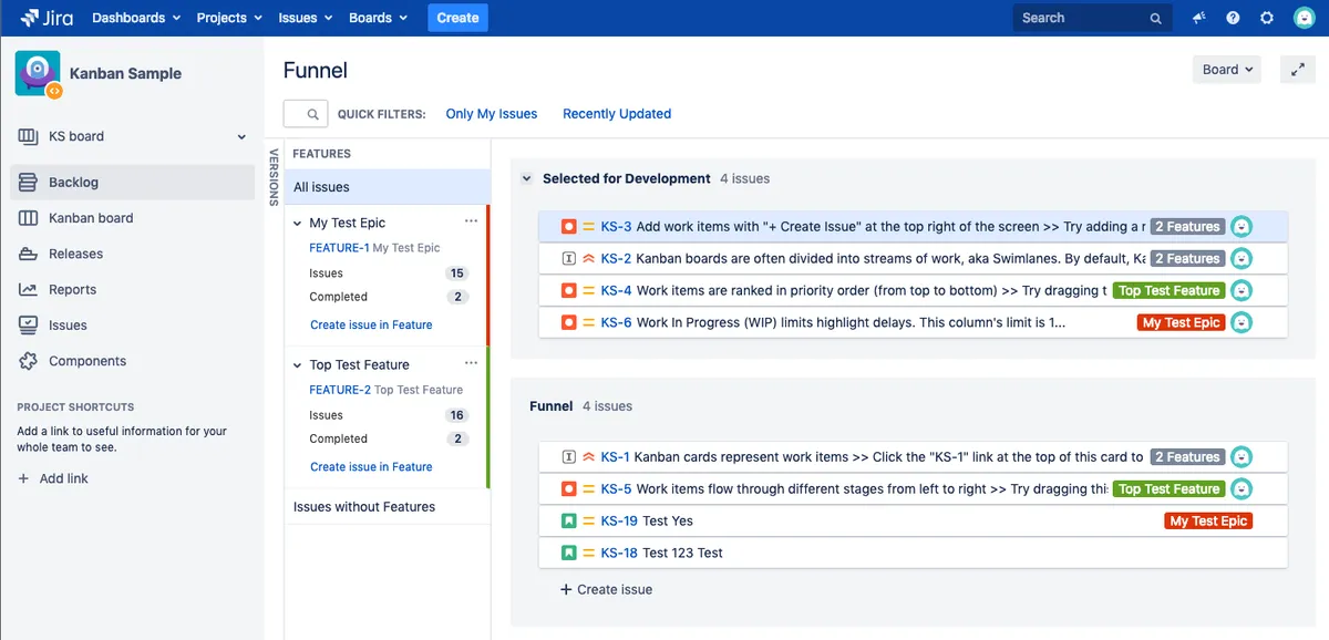 Custom Epic Panel — screenshot from the Atlassian Marketplace listing