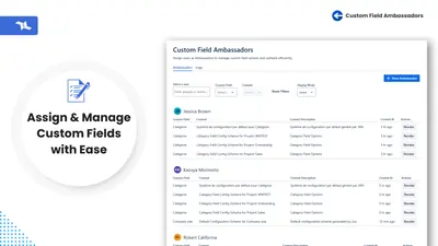 Custom Field Ambassadors - Delegate Custom Field Management for Atlassian — screenshot