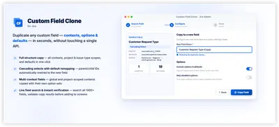Custom Field Clone for Jira for Atlassian — screenshot