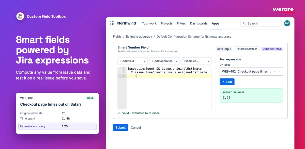 Custom Fields Toolbox — screenshot from the Atlassian Marketplace listing