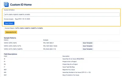 Custom ID For Jira for Atlassian — screenshot
