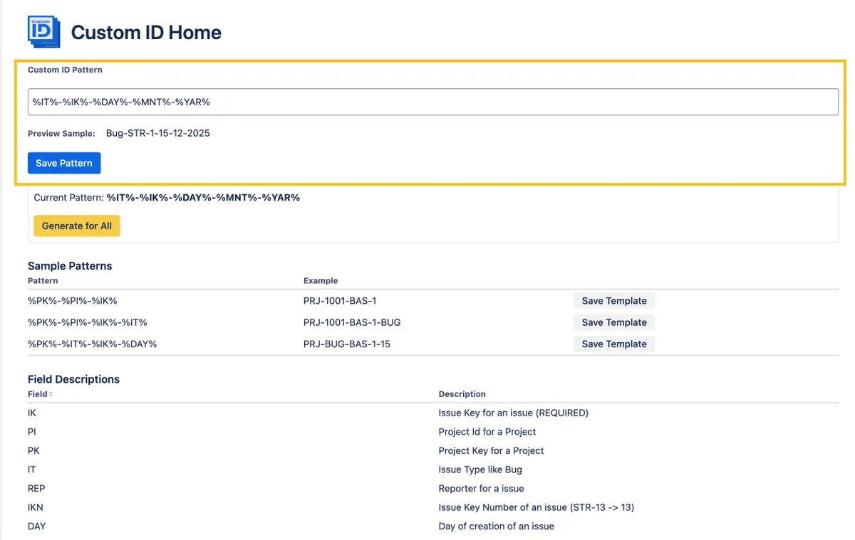 Custom ID For Jira — screenshot from the Atlassian Marketplace listing
