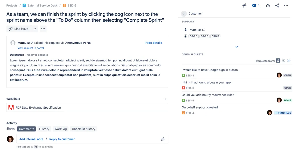 Customer Tools for Jira Service Management — screenshot from the Atlassian Marketplace listing