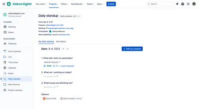 Daily Standups for Jira for Atlassian — screenshot