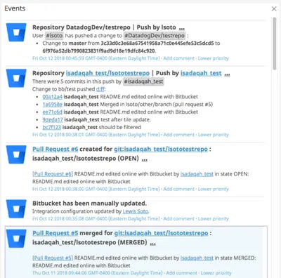 Datadog for Bitbucket for Atlassian — screenshot