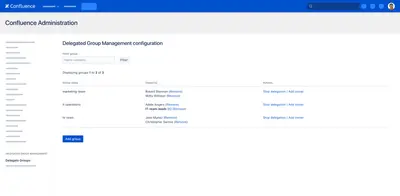 Delegated Group Management in Confluence for Atlassian — screenshot