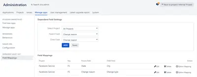 Dependent Select List for Atlassian — screenshot