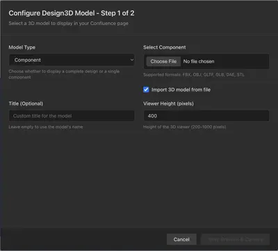 Design3D-Macro for Atlassian — screenshot