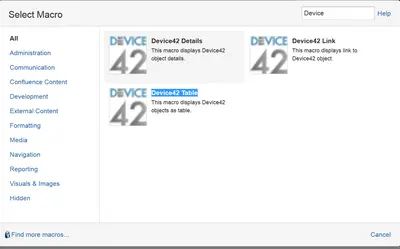 Device42 CMDB Connector for Confluence for Atlassian — screenshot