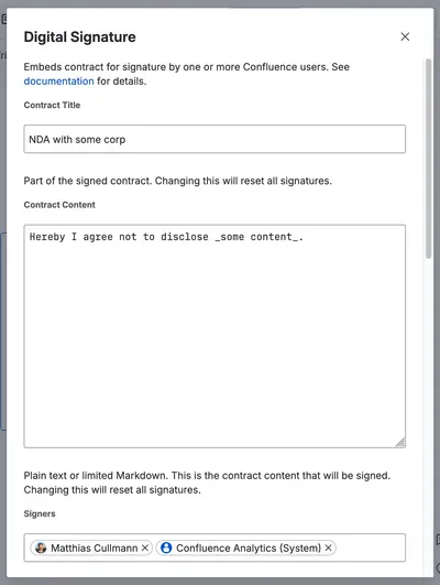 Digital Signature for Confluence for Atlassian — screenshot