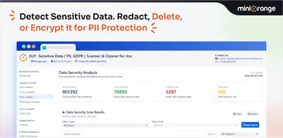 DLP- Sensitive Data ( PII, GDPR ) Scanner & Cleaner for Jira for Atlassian — screenshot