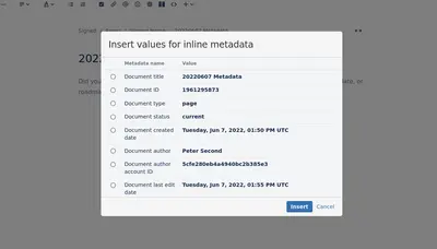 Document Metadata for Confluence Cloud for Atlassian — screenshot