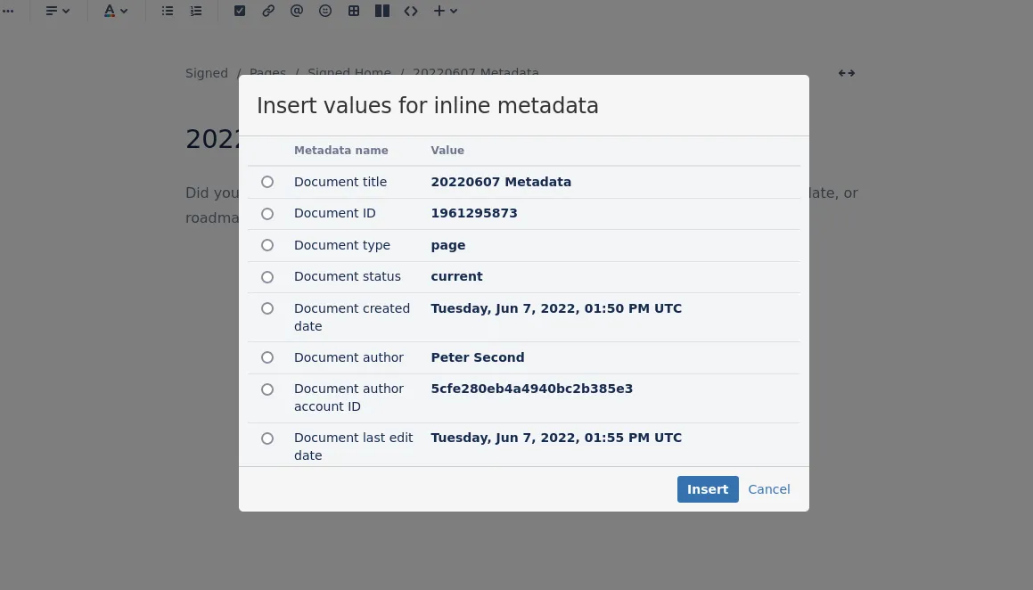 Document Metadata for Confluence Cloud — screenshot from the Atlassian Marketplace listing