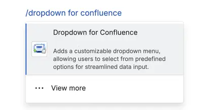 Dropdown for Confluence for Atlassian — screenshot
