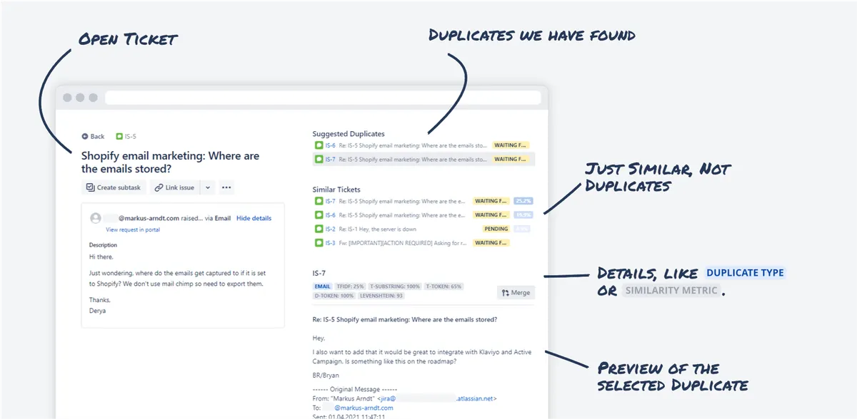 ๐ฎ Duplicate AI > Find & Merge Duplicate Issues โ screenshot from the Atlassian Marketplace listing