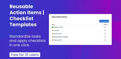 Easy Checklist - Action Items Templates and Automation for Atlassian — screenshot