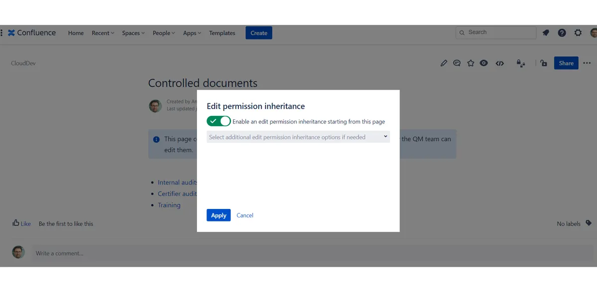Edit Permission Inheritance — screenshot from the Atlassian Marketplace listing