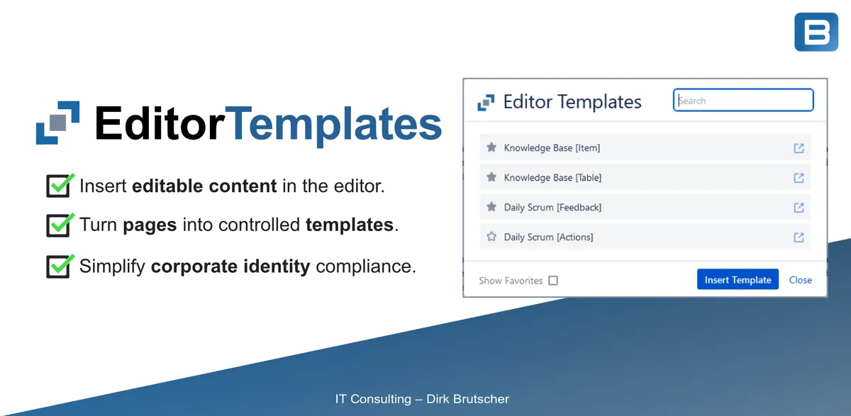 Editor Templates — screenshot from the Atlassian Marketplace listing