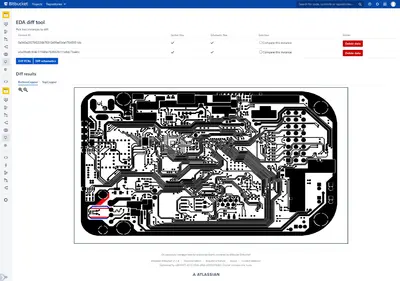 Egor PCB diff tool for Atlassian — screenshot