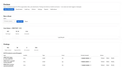 Enclave — Zero-Egress PII & DLP for Confluence for Atlassian — screenshot