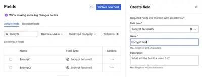 Encrypt Custom Field Factorial5 for Atlassian — screenshot