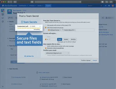 Encryption, Security & 2FA for Jira for Atlassian — screenshot