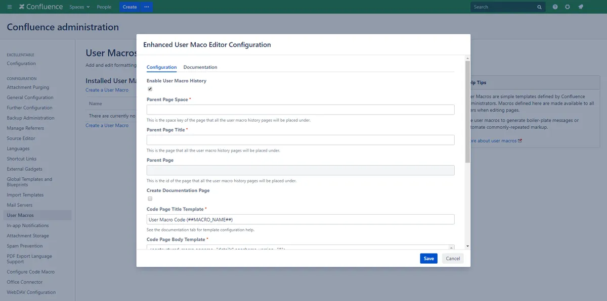 Enhanced User Macro Editor — screenshot from the Atlassian Marketplace listing