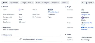 Epic watcher for Atlassian — screenshot