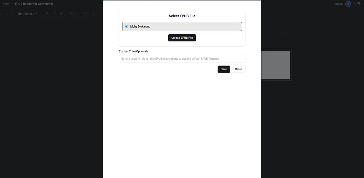 EPUB Reader for Confluence — screenshot from the Atlassian Marketplace listing