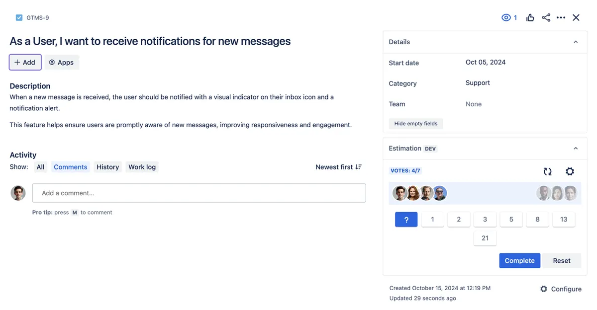 Estimation Panel for Jira — screenshot from the Atlassian Marketplace listing
