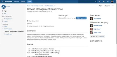 Events and Community (RSVP) for Atlassian — screenshot