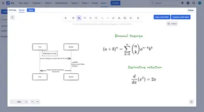Excalidraw Diagrams & LaTeX Math for Jira for Atlassian — screenshot