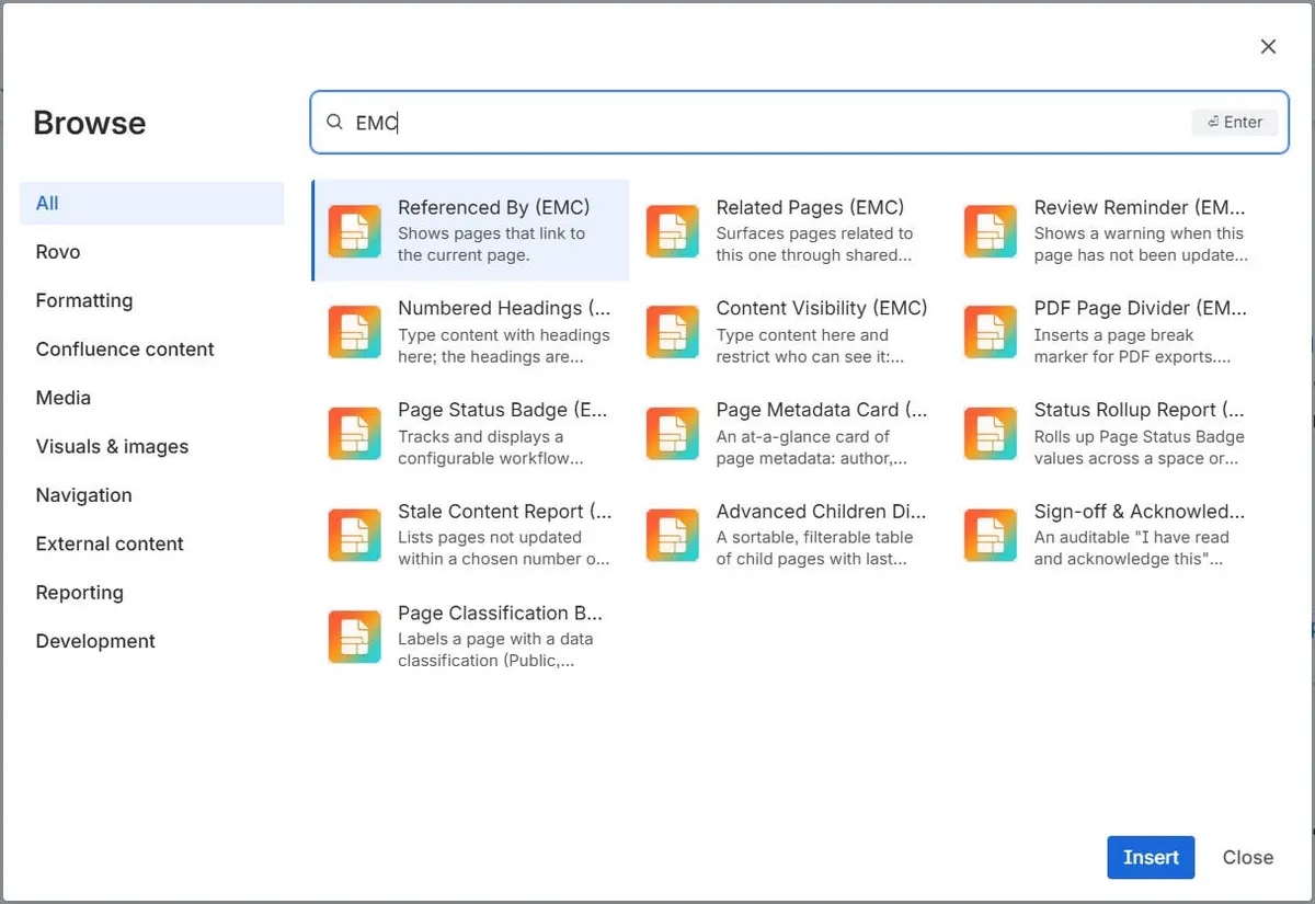 Expanded Macro Collection — screenshot from the Atlassian Marketplace listing