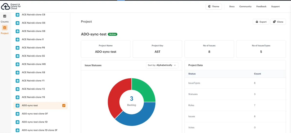 Export and Count for Cloud — screenshot from the Atlassian Marketplace listing