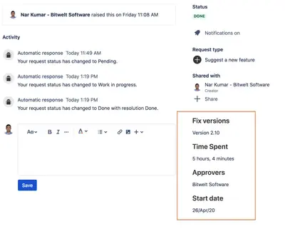 Extra Fields for JSM (Version, Assignee, SLA, Custom Fields) for Atlassian — screenshot