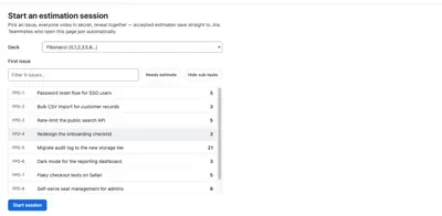 FastPoker for Jira for Atlassian — screenshot
