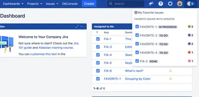 Favorite Issues: Grouping & Fast Access for Atlassian — screenshot