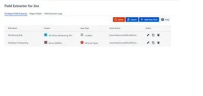 Field Extractor for Jira (FEJ) for Atlassian — screenshot