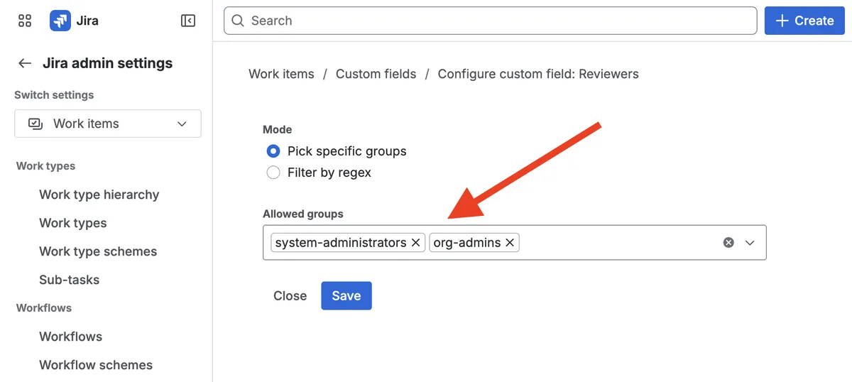 Filtered Group Picker — screenshot from the Atlassian Marketplace listing