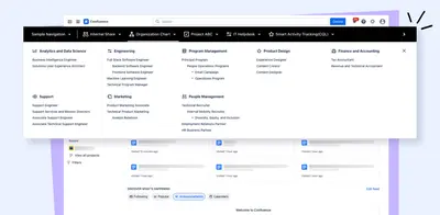 Flexible Space Navigation for Confluence (Custom Menu,Theme) for Atlassian — screenshot