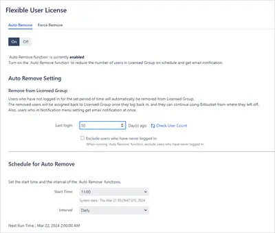Flexible User License - Auto User Management for Bitbucket for Atlassian — screenshot