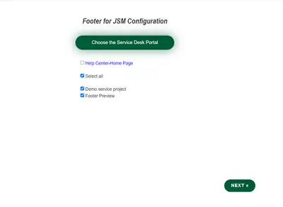 Footer for Jira Service Management for Atlassian — screenshot