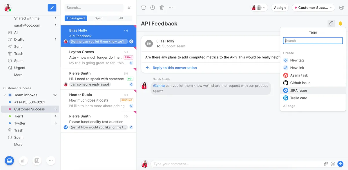 Front | Collaborative email — screenshot from the Atlassian Marketplace listing